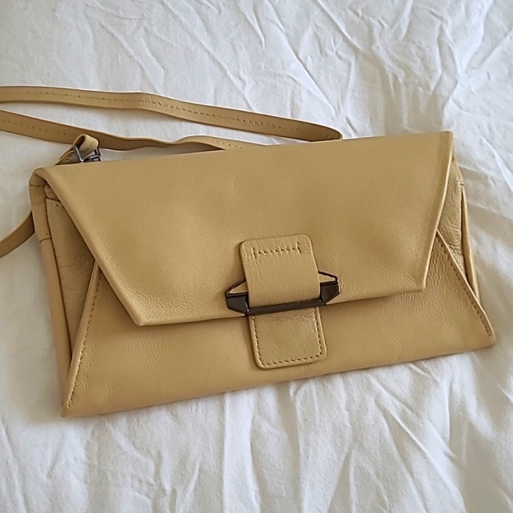 NWOT Kooba Envelope Ruby Leather Crossbody in Yellow